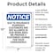 Signmission Due To Insurance Purposes Customers, 7 in W x Rectangle, Plastic OS-2PACK-NS-P-710-V-11592 - alternate 4